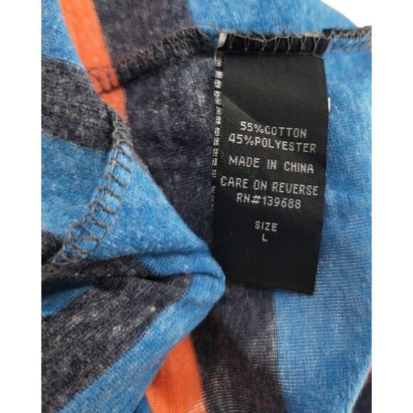 Striped Sleeveless Tank Top Boy's L Blue Orange Gray Cotton Blend Casual Summer‎ - Picture 3 of 3